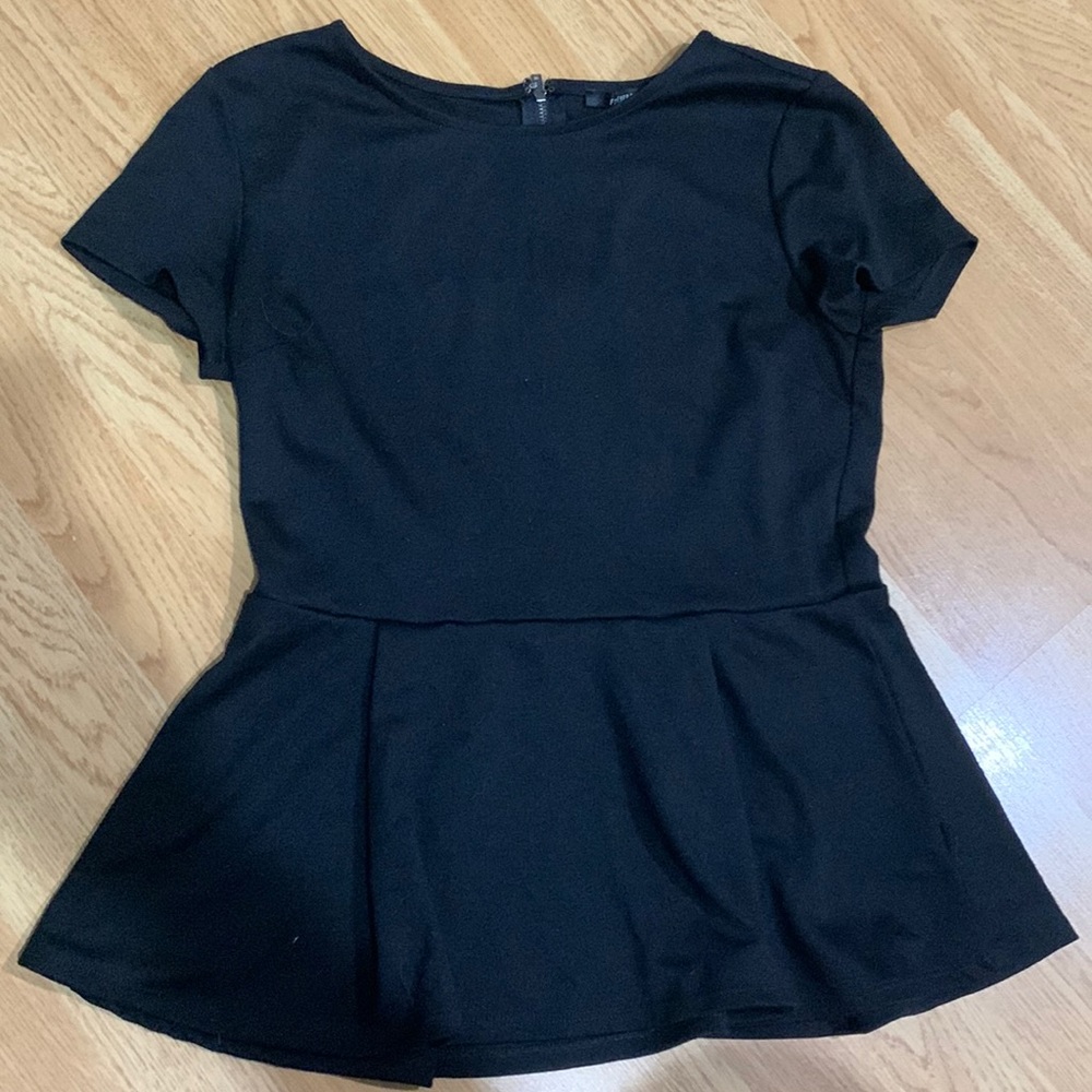 Black peplum top